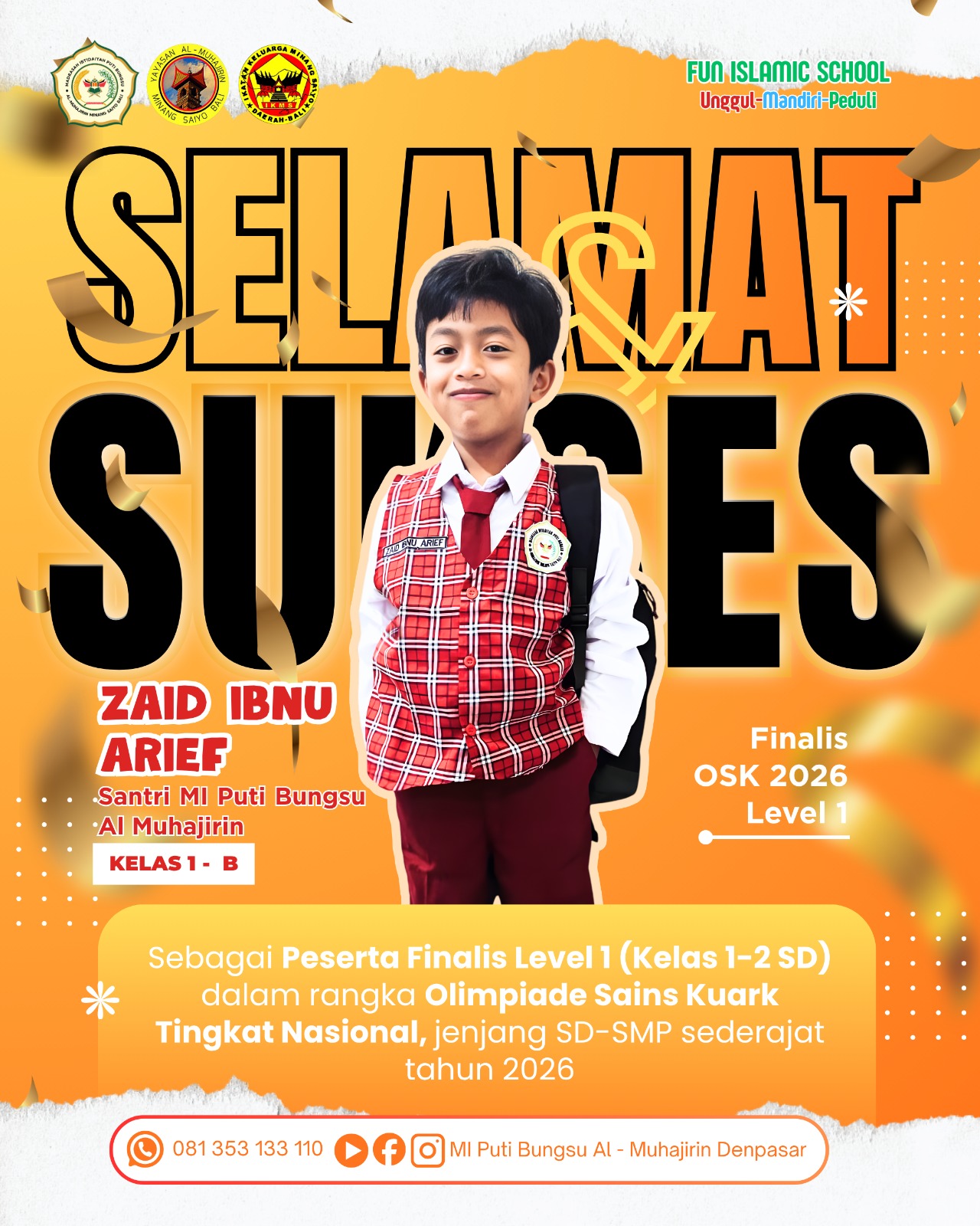 Siswa MI Puti Bungsu Tembus Finalis OSK 2026 Tingkat Nasional