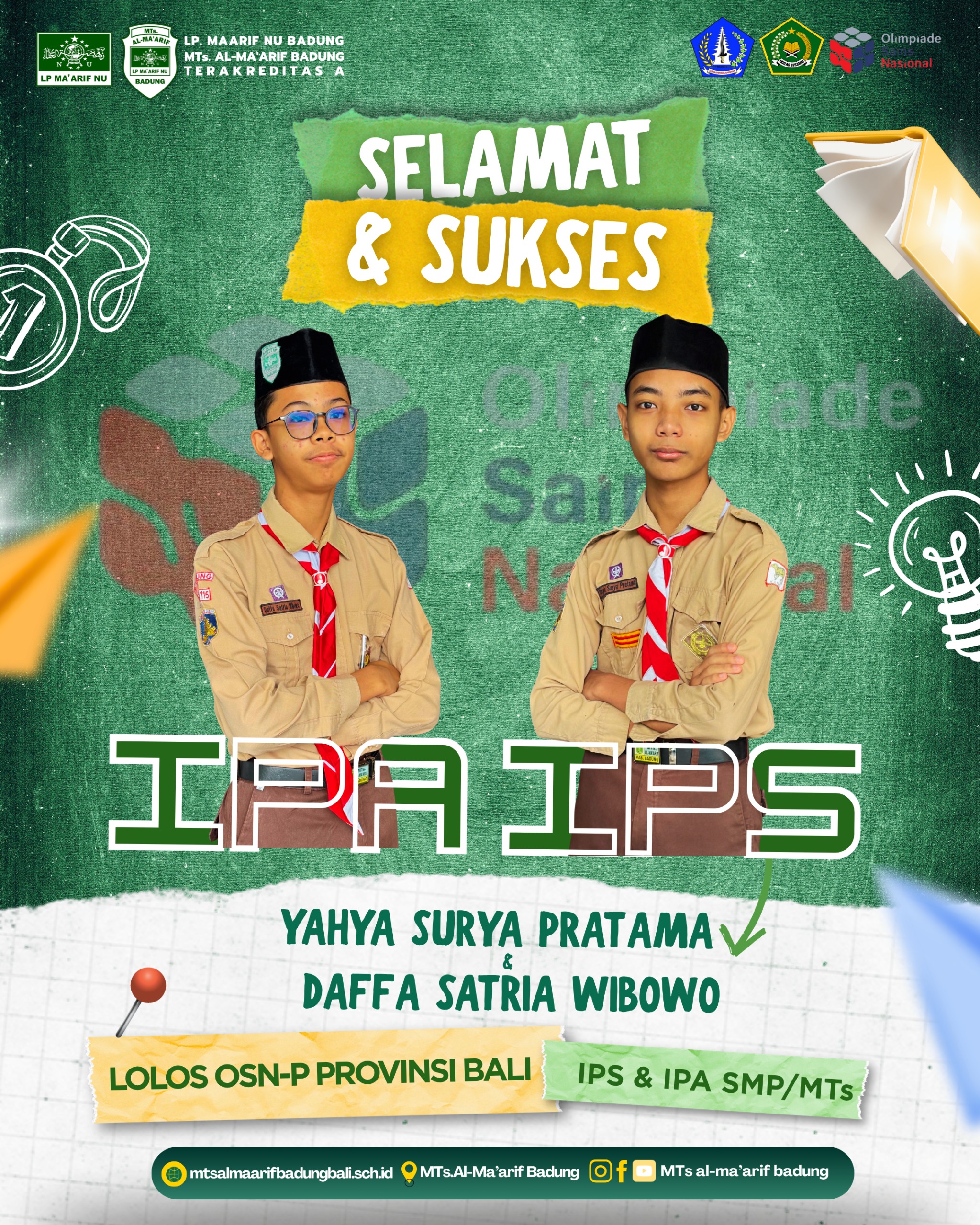 Lolos OSN-P Bidang IPS & IPA