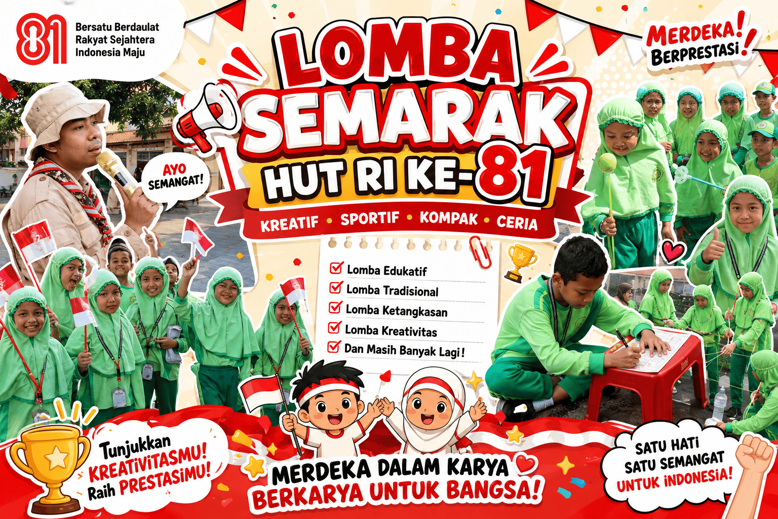 Semangat Kemerdekaan Membara! Siswa MI Puti Bungsu Ikuti Lomba HUT RI ke-81