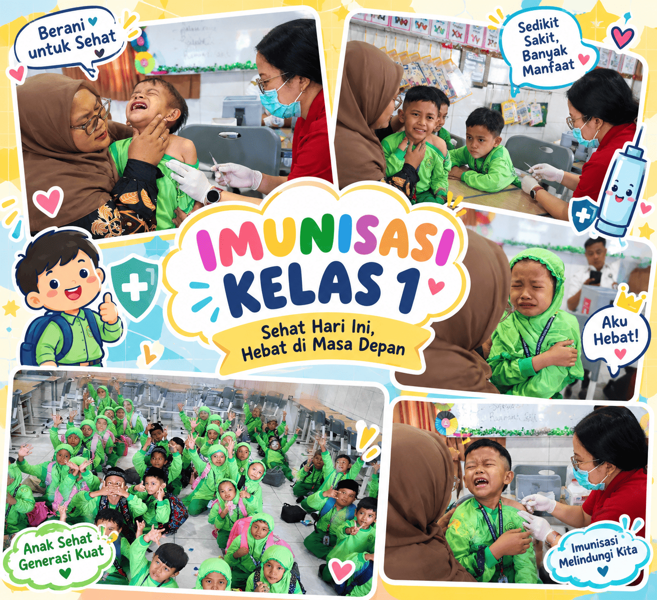 Berani Imunisasi, Anak Hebat! Semangat Siswa Kelas 1 Menjaga Kesehatan