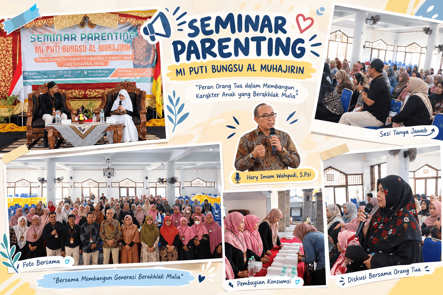 Seminar Parenting MI Puti Bungsu Al Muhajirin: Bersama Membangun Karakter Anak yang Berakhlak Mulia
