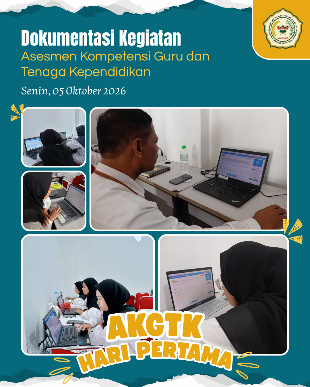 Hari Pertama AKGTK 2026: Guru dan Tenaga Kependidikan MI Puti Bungsu Al Muhajirin Ikuti Asesmen Kompetensi